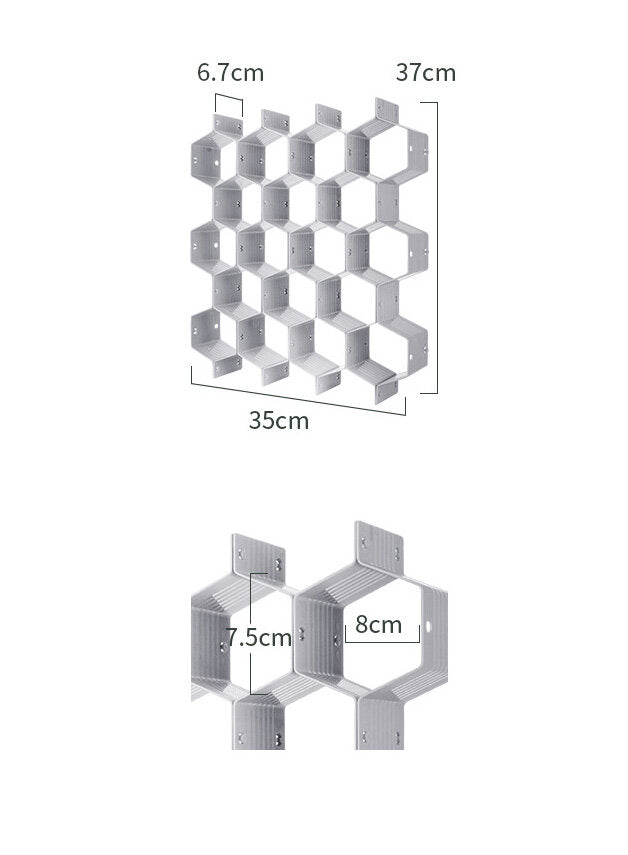 Nachuan Dormitory Wardrobe Honeycomb Drawer Divider Layered Underwear Socks Storage Organizing Box Partition - Elegant White 8-piece Divider Rack