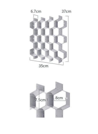 Nachuan Dormitory Wardrobe Honeycomb Drawer Divider Layered Underwear Socks Storage Organizing Box Partition - Elegant White 8-piece Divider Rack