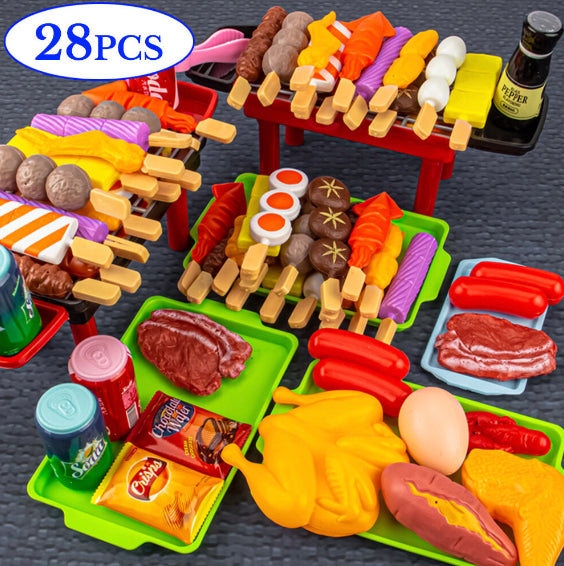 BBQ玩具 燒烤套裝 模擬食物 燒烤串串香 串燒烤爐 玩具益智食物模型