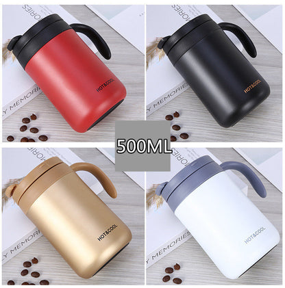 500ml Stainless Steel Vacuum Insulated Cup Fashionable Office Insulated Cup-Gold