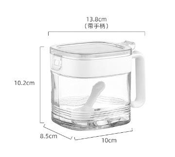 Glass seasoning box household seasoning jar seasoning bottle salt jar kitchen seasoning jar seasoning box seasoning