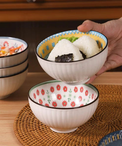 Japanese style series/gift box set of six Japanese tableware ceramic bowls/new rice bowl for home use/first choice for gift giving/Christmas gift/New Year gift/festival/family tableware set/ceramic bowl set