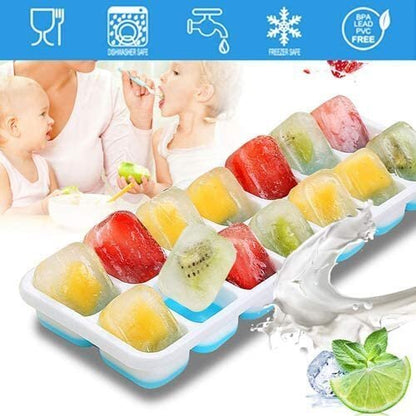 Single-piece push-type ice box blue + green set of 2