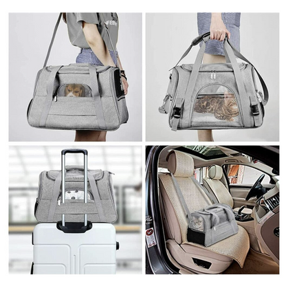 Cat bag portable breathable travel bag, car pet bag portable foldable pet bag, multifunctional dog backpack, large capacity, pet travel bag, dog luggage bag, pet shoulder bag, pet bag on luggage outing bag