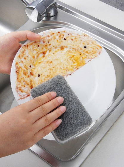 5 double-sided sponges for pot scrubbing, dishwashing, kitchen housework cleaning, three-layer sponges, scouring pads, kitchen supplies, household kitchen cleaning sponges