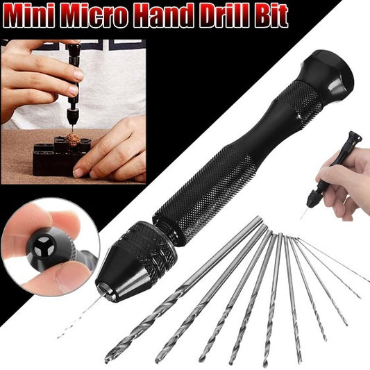 [11-piece set] Black hand twist drill manual punching set Rudraksha puncher walnut punch handmade