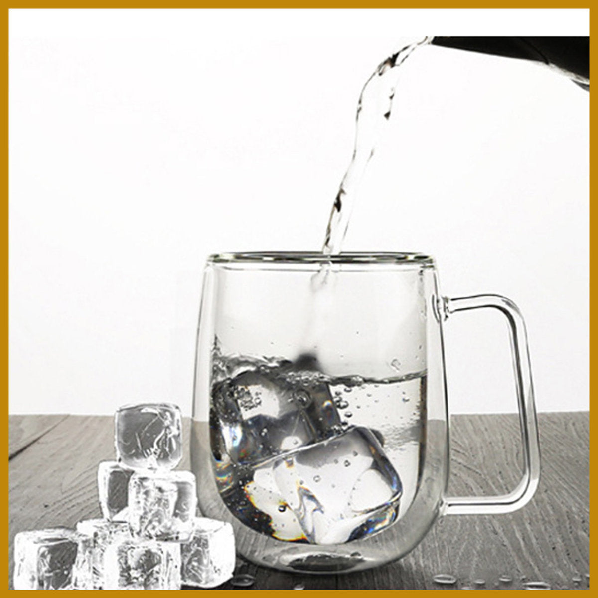 雙層防燙有柄玻璃杯 雙層保溫玻璃杯 高硼矽雙層隔熱 250ml - 1個 #雙層玻璃杯#玻璃杯#咖啡杯 咖啡杯