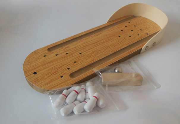 木製迷你保齡球桌面遊戲 木質兒童益智創新玩具實木製親子好玩滾珠 board game 認知玩具
