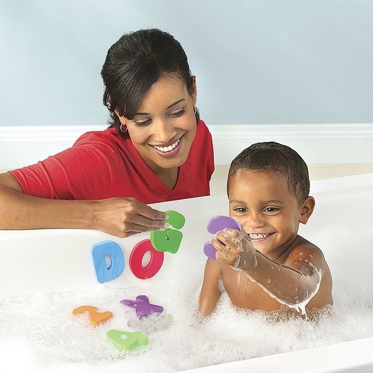 (可湿水) 字母数字贴EVA泡棉字母片洗澡玩具宝宝认字游戏学习玩具语言认知玩具