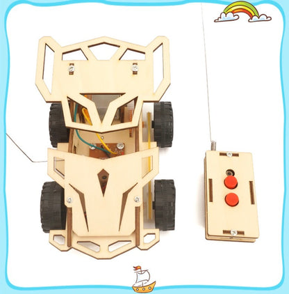 Educational science experiment wooden DIY handmade remote control car assembly model wooden toy