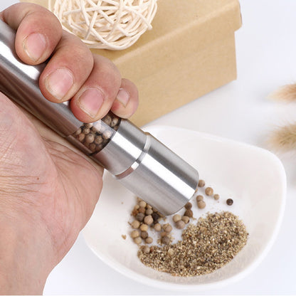 304 stainless steel manual push-type pepper grinder (one piece) sea salt push-type black pepper grinder seasoning container