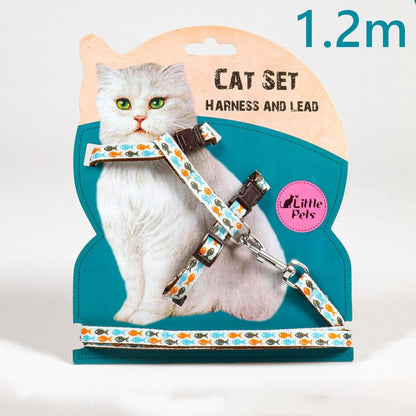 猫咪牵引绳遛猫绳溜猫链子宠物胸背带猫绳子可调节防挣脱外出专用拖带胸带