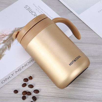 500ml Stainless Steel Vacuum Insulated Cup Fashionable Office Insulated Cup-Gold