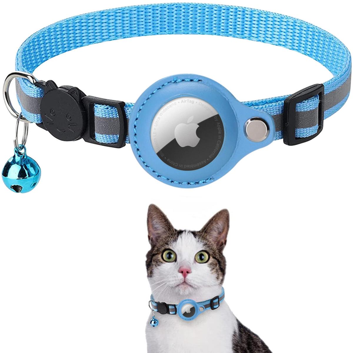 Cat positioning collar suitable for Apple Airtag tracker protective cover to prevent lost pets reflective collar cat tag pendant