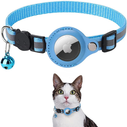 猫咪定位项圈适用苹果Airtag追踪器保护套防走失宠物反光颈圈猫牌吊饰