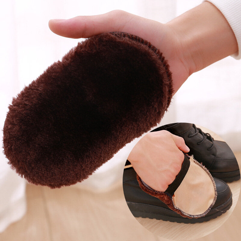 Plush shoe polishing cloth, imitation wool shoe polishing gloves, shoe polish polishing shoe polishing rag, portable polishing shoe polishing cloth sponge