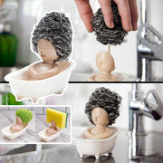 Creative Home Kitchen Bathroom Bathtub Scrubber Cleaning Ball Steel Wool Scourer Steel Brush Pot Scrubber Sink Scrubber Bathtub Cleaning Supplies #ScrubberHolder #DrainRack