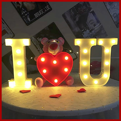 I love you proposal confession set romantic surprise scene arrangement letter lamp room decoration (rechargeable battery) 3 pieces in total