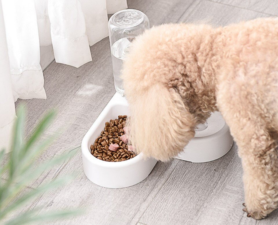 Pet automatic water dispenser, dog feeder, cat supplies, water basin, feeding and drinking water artifact, pet bowl, space saving, reducing rollover, wet mouth, cat bowl, pet automatic water dispenser, pet food bowl, dog bowl, pet feeder