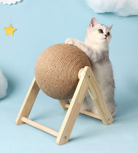 Cat climbing toy cat scratching board sisal cat toy self-pleasure relief cat claw scratching board supplies non-shedding vertical wear-resistant cat scratching ball hair removal supplies