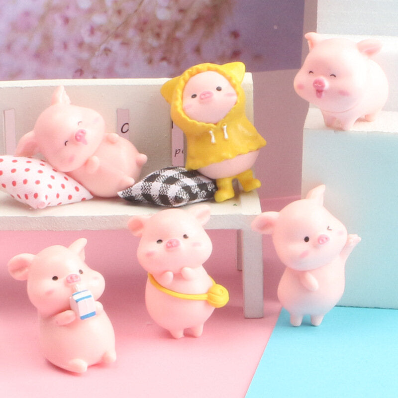 卡通立體小豬玩具公仔 diy奶油膠手機殼 微景觀拍攝道具材料 毛公仔
