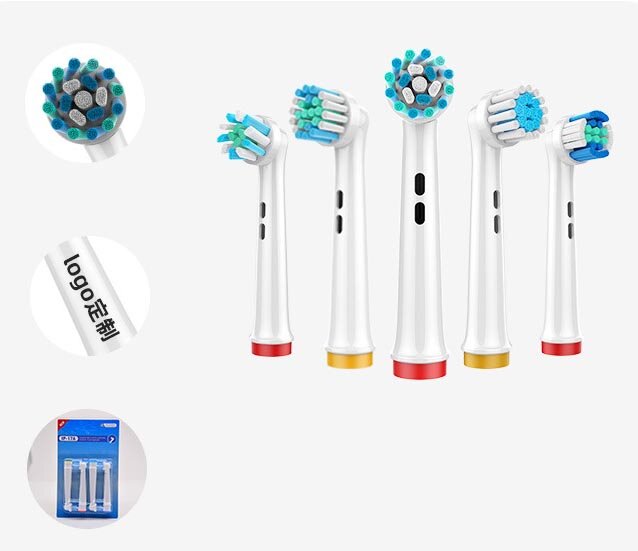 【4个装】EB50 电动牙刷代用牙刷头(非原厂) Oral B Braun 代用/ Philips 电动牙刷代用刷头oral系列b适配欧乐比电动牙刷头电动牙刷