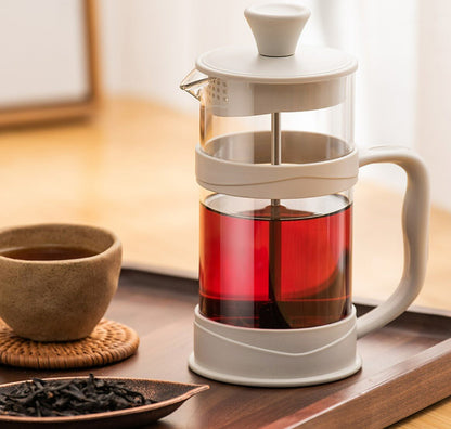 French Press Pot Household French Press Pot Glass Tea Maker Hand Pressed Filter Cup Brewing Cold Brew Pot Hand Brewed Coffee Pot Coffee Cup