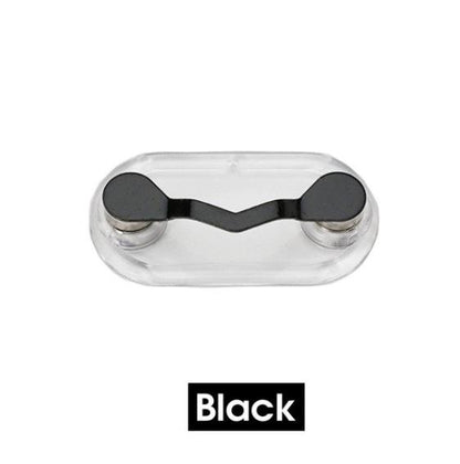 Black Creative Storage Magnetic Glasses Holder Magnetic Brooch Industrial License Plate Headphone Cable Glasses Clip Headphone Cable Storage Organizer Charging Cable Storage