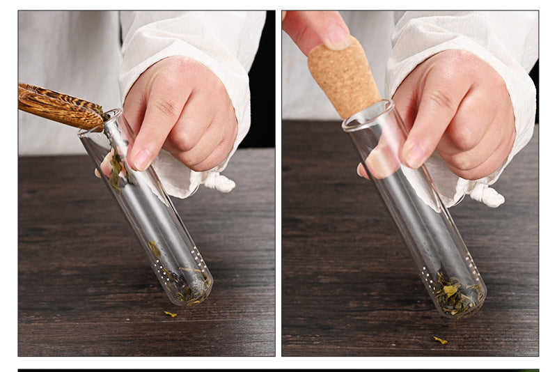 Glass test tube tea filter high temperature resistant tea leak tea brewer household tea set accessories tea leak tea filter summer tea tea pulp filter