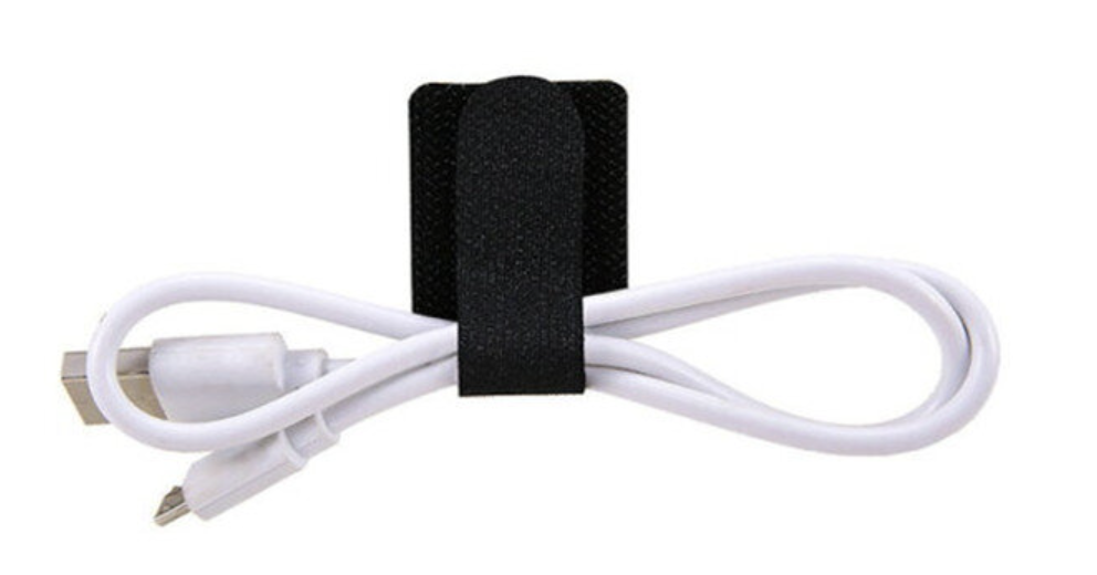Multifunctional adhesive-backed devil felt wire storage and fixing straps (black) Desktop and wire storage