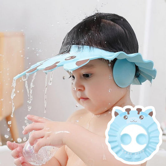 儿童洗头防水帽挡水护耳浴帽婴儿洗发帽