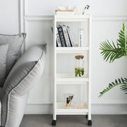 Storage Rack [4-Tier] Mobile Gap Storage Cart Kitchen Trolley Living Room Bathroom Shelf with Wheels