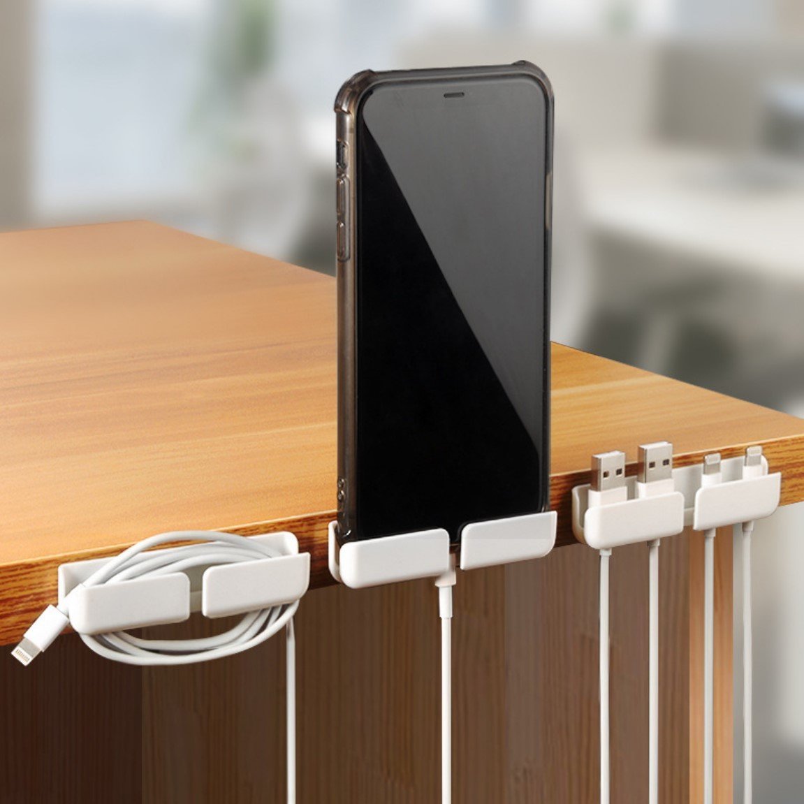 3 mobile phone holders, charging data cable organizer, mobile phone charging holder, cable organizer, charging cable holder