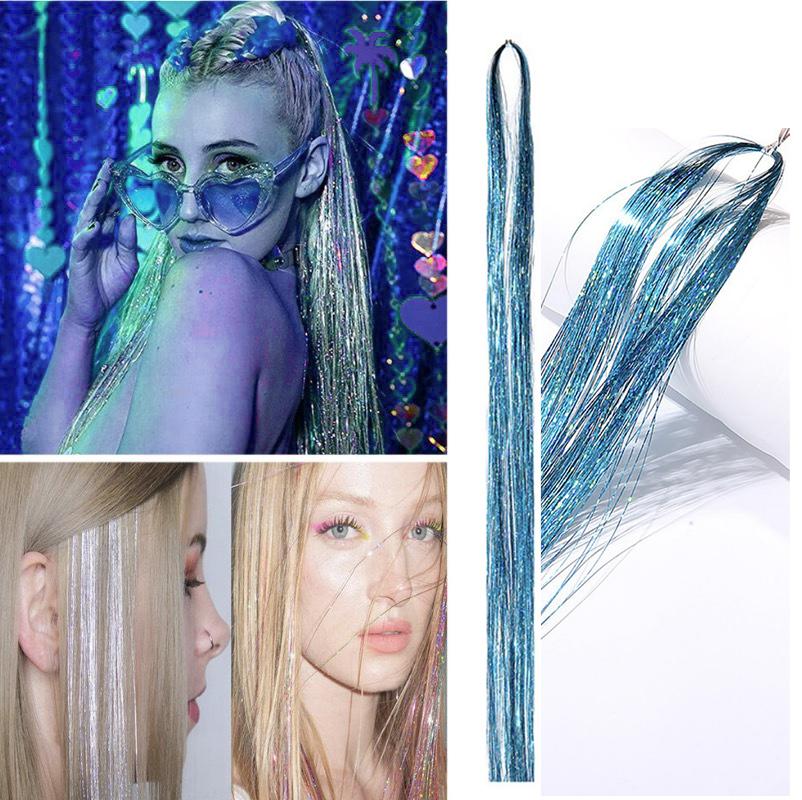 Colorful shiny filigree laser wigs and laser hair pieces Colorful shiny filigree laser wigs and hair extensions