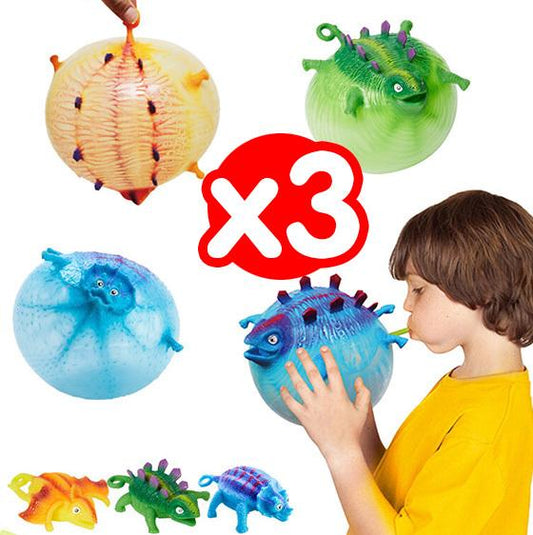 创意新奇特玩具TPR可吹气动物发泄玩具充气恐龙波波球