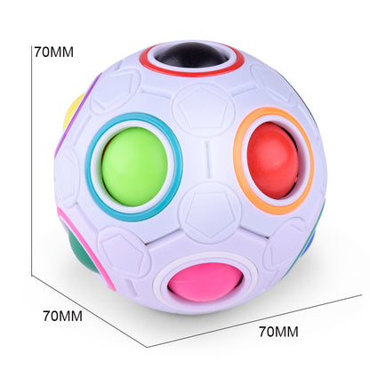 Stress-reducing rainbow ball special-shaped Rubik's cube puzzle decompression children's finger football creative toys cognitive toys