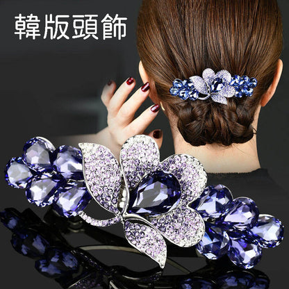 Rhinestone hairpin back of head clip headdress Korean style hair grab female hair top clip spring clip temperament style hair accessory