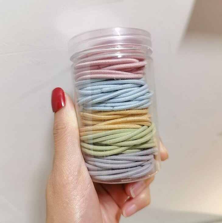 Korean version of 200 pieces of canned high-elastic headbands, seamless rubber bands for tying your hair without hurting your hair, hair bands, elastic hair accessories