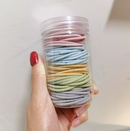 Korean version of 200 pieces of canned high-elastic headbands, seamless rubber bands for tying your hair without hurting your hair, hair bands, elastic hair accessories