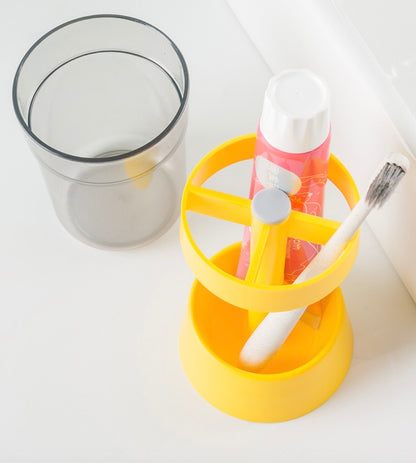 Creative toothbrush rack desktop wash cup set mouthwash cup holder portable travel toothbrush cup storage box
