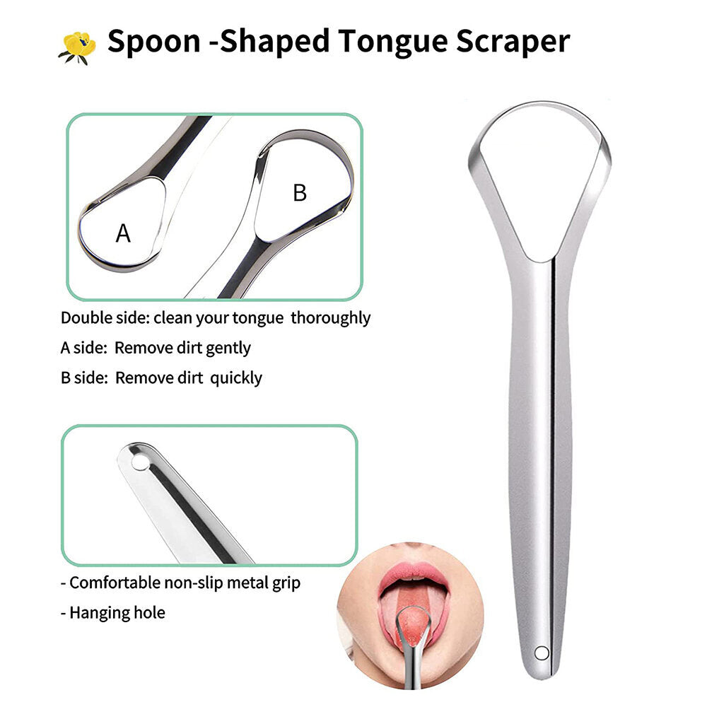 Stainless steel tongue scraper tongue cleaner to remove bad breath tongue brush oral care cleaning tongue scraper