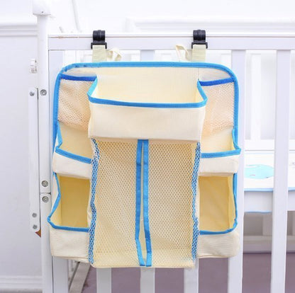 Baby crib storage bag with large capacity and load capacity of 10 kg, baby supplies storage bedside hanging bag, mother bag