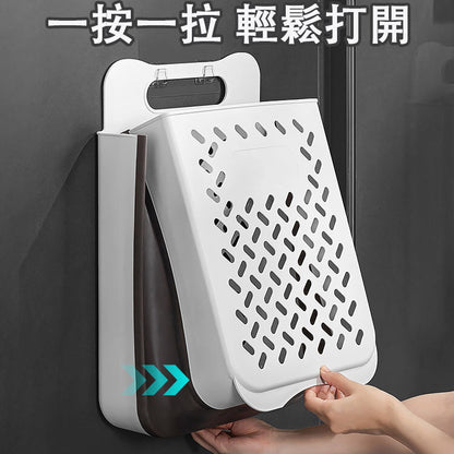 [Extra Large] Wall-mounted foldable laundry basket, dirty clothes basket, clothes storage basket, home bathroom wall-mounted laundry basket for socks, bathroom foldable artifact storage clothes storage basket