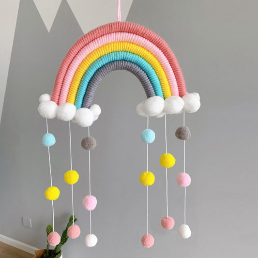 Decoration Nordic style home furnishings children's room decoration pendants woven clouds rainbow hangings wall hangings pendants rattle bed bell
