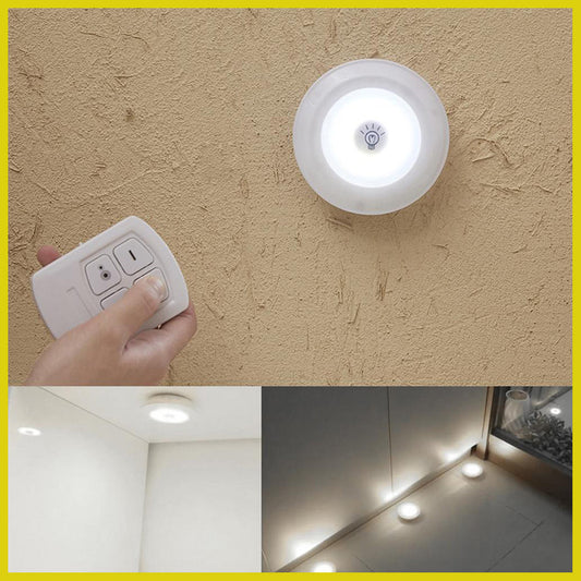 (Set of three pieces) LED one-to-three wireless night light with remote control 3m wall light spotlight ceiling light