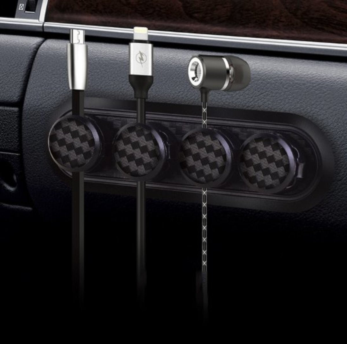 Magnetic Carbon Fiber Magnetic Charging Cable Organizer, Earphone Cable, Data Cable, Cable Management, Charging Cable Storage