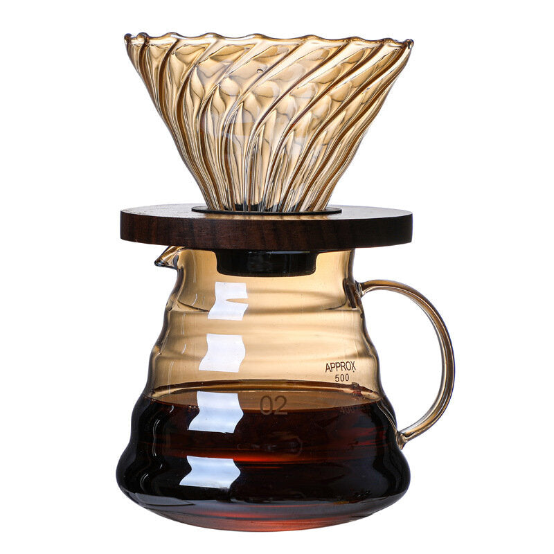手冲日式棕色迷你咖啡壶套装现代简约家用手动大容量玻璃咖啡壶咖啡壶