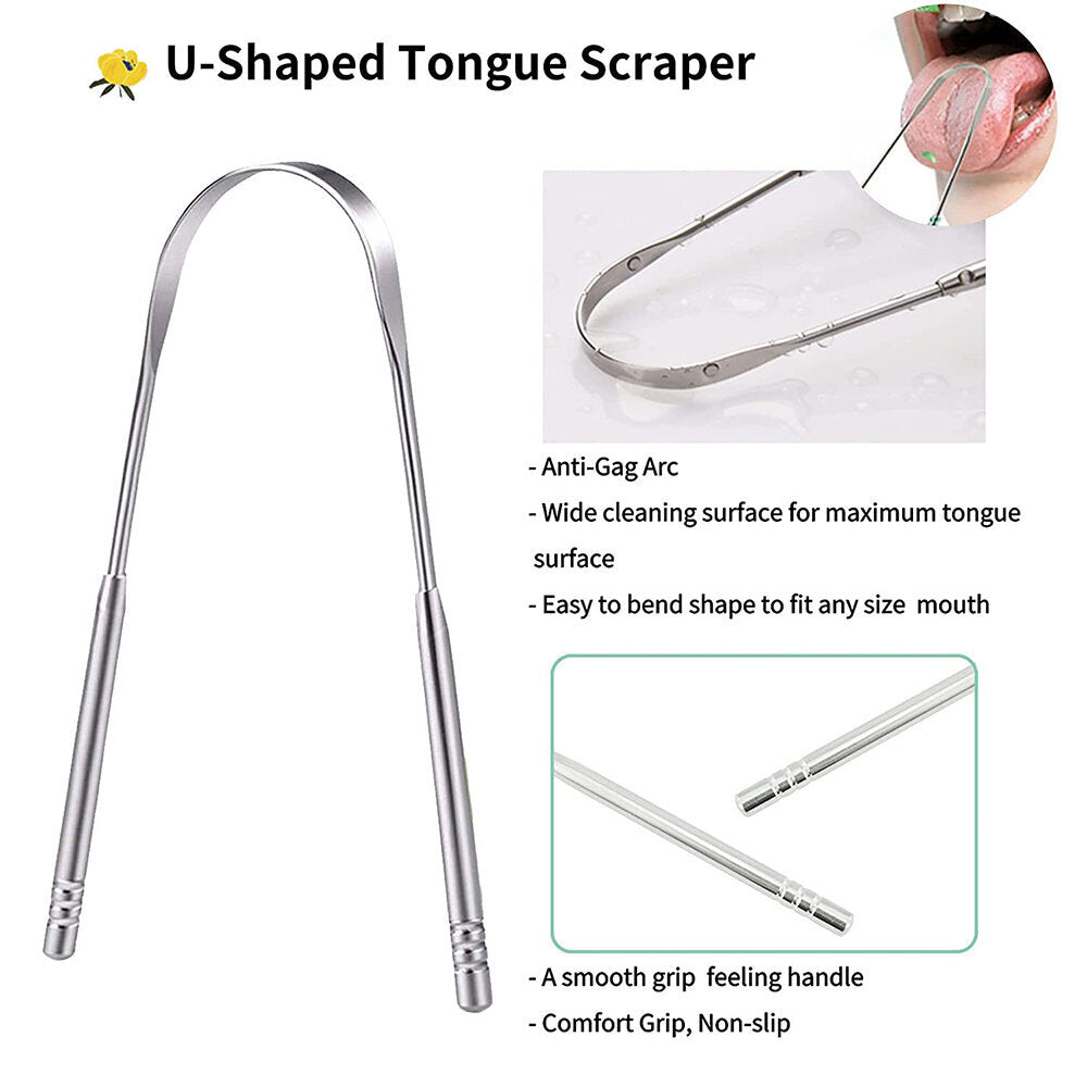 Stainless steel tongue scraper tongue cleaner to remove bad breath tongue brush oral care cleaning tongue scraper