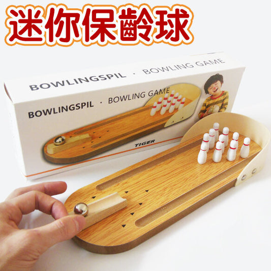 Wooden mini bowling tabletop game wooden children's educational innovative toys solid wood parent-child fun ball board game cognitive toys