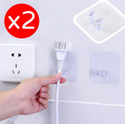 插头挂勾2个装无痕家用厨房墙壁免钉粘贴钩子架拖板挂钩
